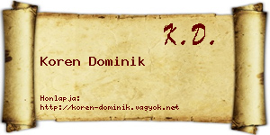 Koren Dominik névjegykártya